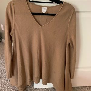 T.S. Society Sweater w/ Black Faux Leather Stripe